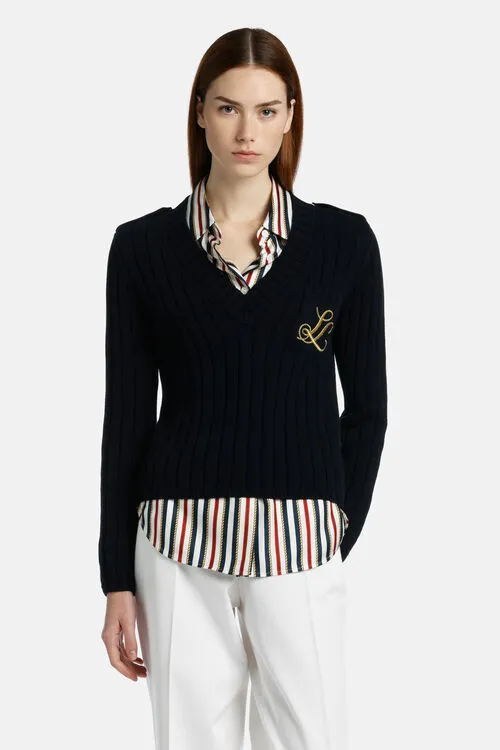 Women Knitwear Luisa Spagnoli Carnagione Carnagione Night Blue Women Knitwear Luisa Spagnoli Carnagione Carnagione Night Blue