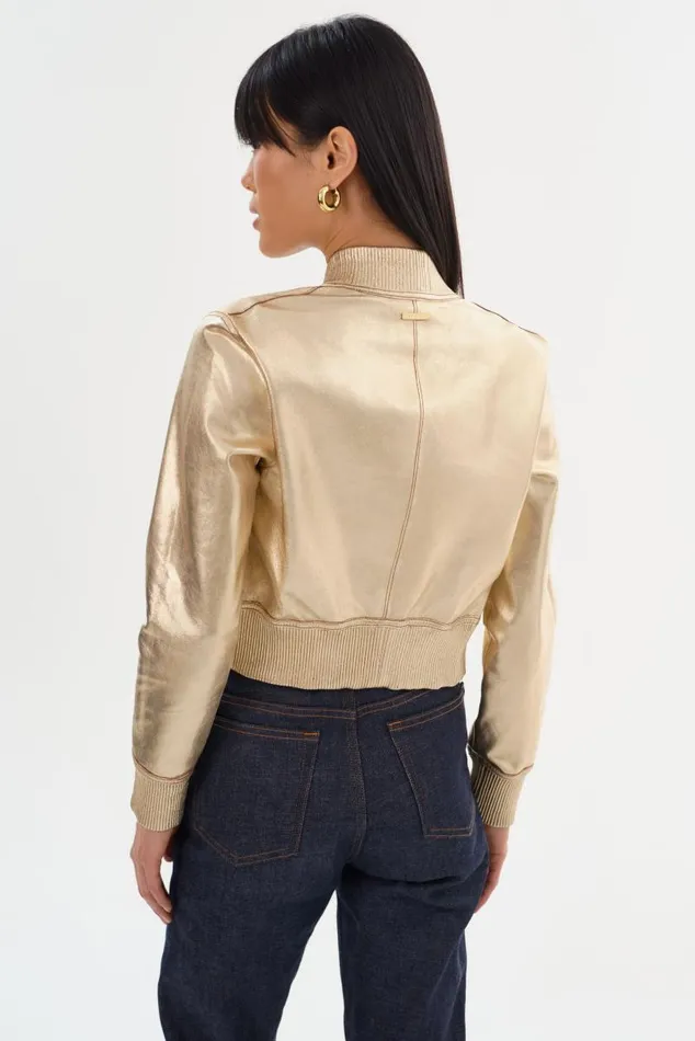 Women KORDELLA Reversible Leather Bomber Jacket Luggagegold LAMARQUE Leather Jackets