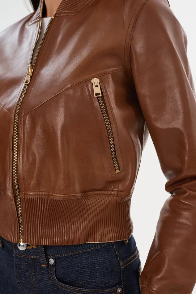 Women KORDELLA Reversible Leather Bomber Jacket Luggagegold LAMARQUE Leather Jackets
