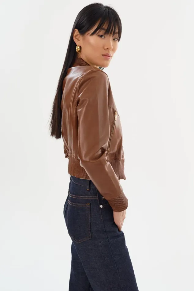 Women KORDELLA Reversible Leather Bomber Jacket Luggagegold LAMARQUE Leather Jackets