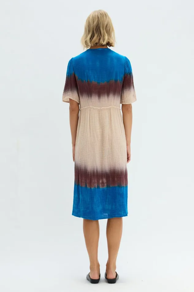 Women Lapis Multi Dual Gauze Garden Dress Raquel Allegra Tops