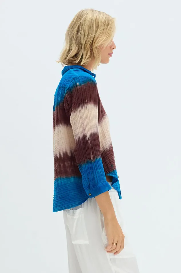 Women Lapis Multi Dual Gauze Lauren Blouse Raquel Allegra Sweaters and Knits