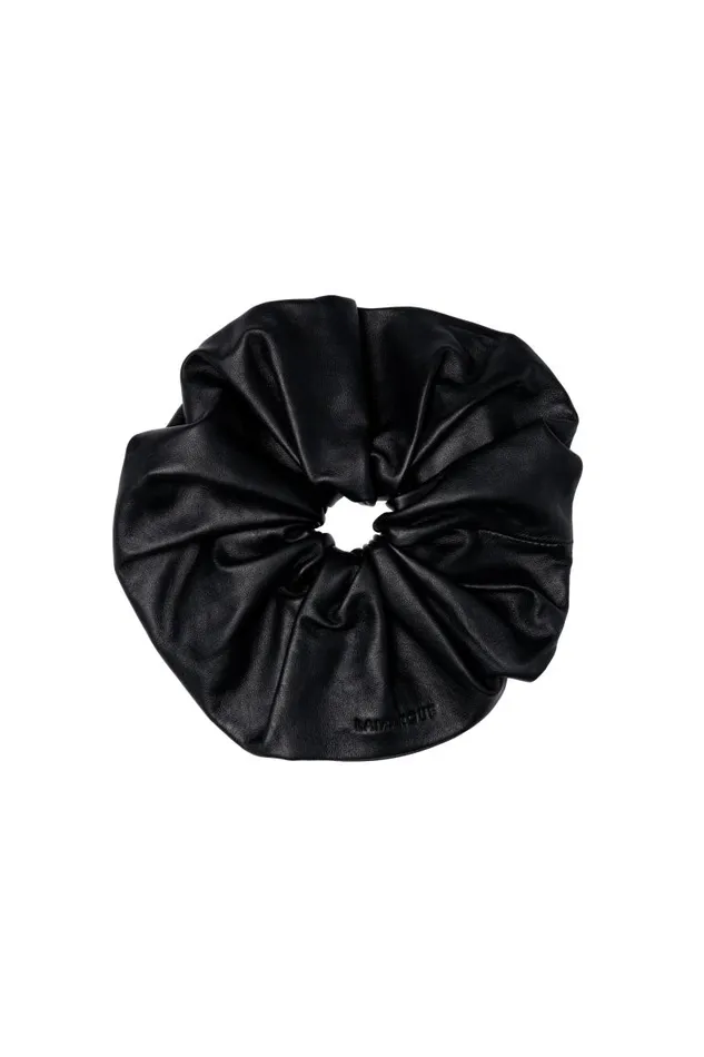 Women Large Leather Scrunchie Black LAMARQUE Other