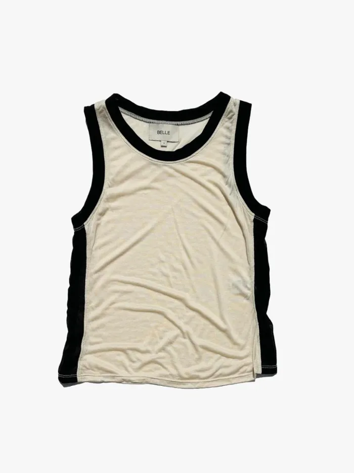 Women Lark Tank Black Cream Lisa Says Gah Sleeveless Tops