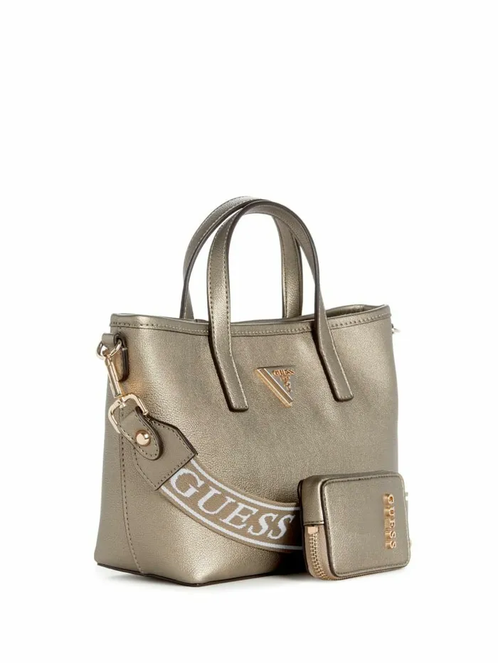 Women Latona Mini Tote Set Pewter Handbags GUESS