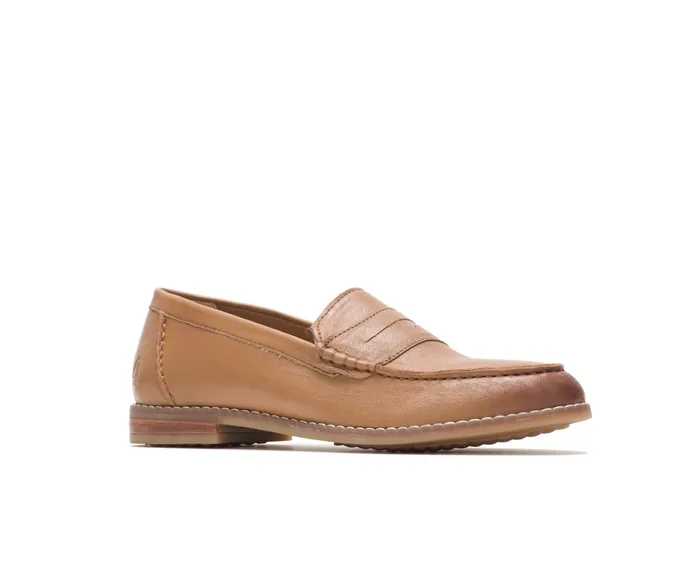 Women Loafers Hush Puppies Wren Loafer Perfect Fit Tan Leather