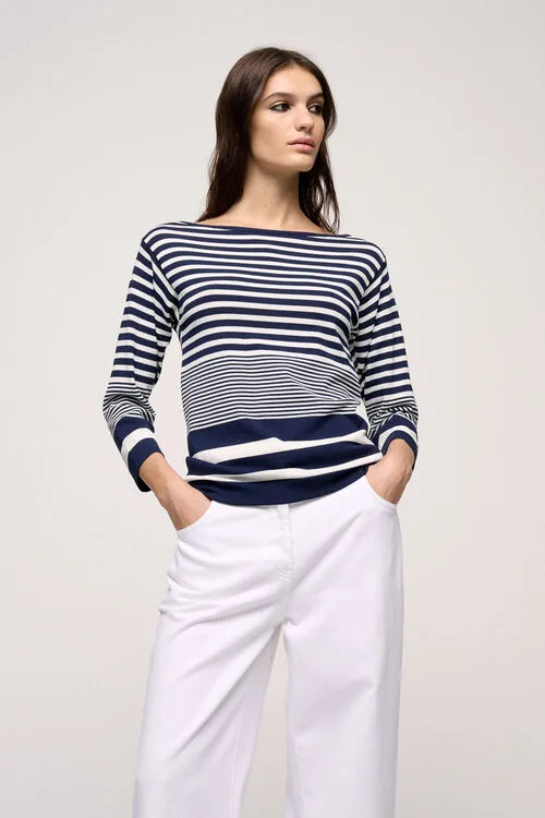 Women Luisa Spagnoli Corazza Corazza BlueCream Knitwear