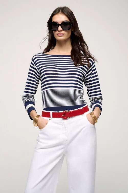 Women Luisa Spagnoli Corazza Corazza BlueCream Knitwear Women Luisa Spagnoli Corazza Corazza BlueCream Knitwear