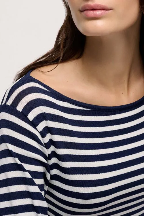 Women Luisa Spagnoli Corazza Corazza BlueCream Knitwear Women Luisa Spagnoli Corazza Corazza BlueCream Knitwear