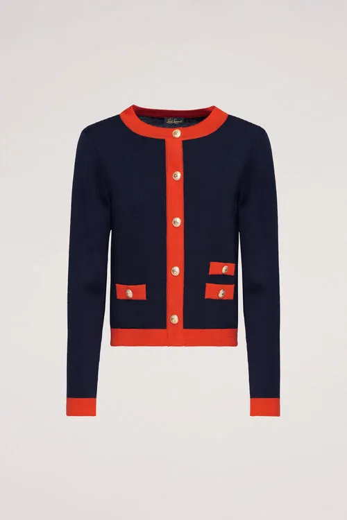 Women Luisa Spagnoli Magica Magica BlueRed Cardigan Women Luisa Spagnoli Magica Magica BlueRed Cardigan