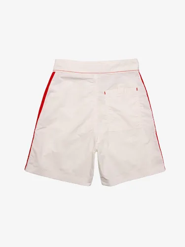 Women Made Some Long Shorts Cream and Red Lisa Says Gah Shorts