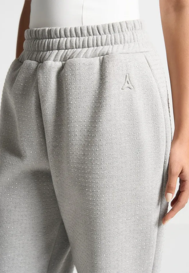 Women Manire De Voir Cuffed Rhinestone Joggers Grey