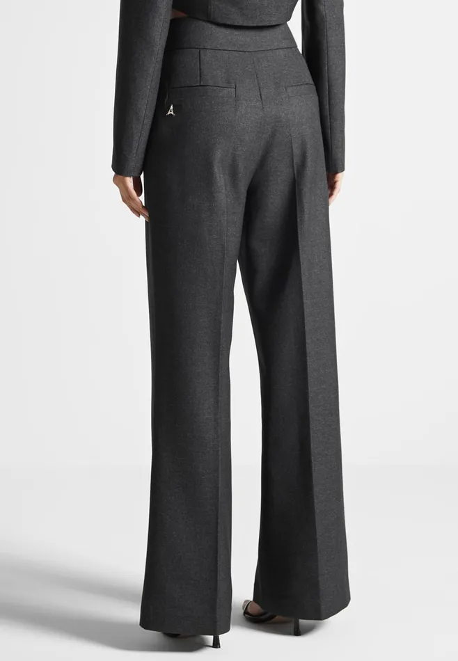 Women Manire De Voir High Waisted Tailored Trousers Dark Grey