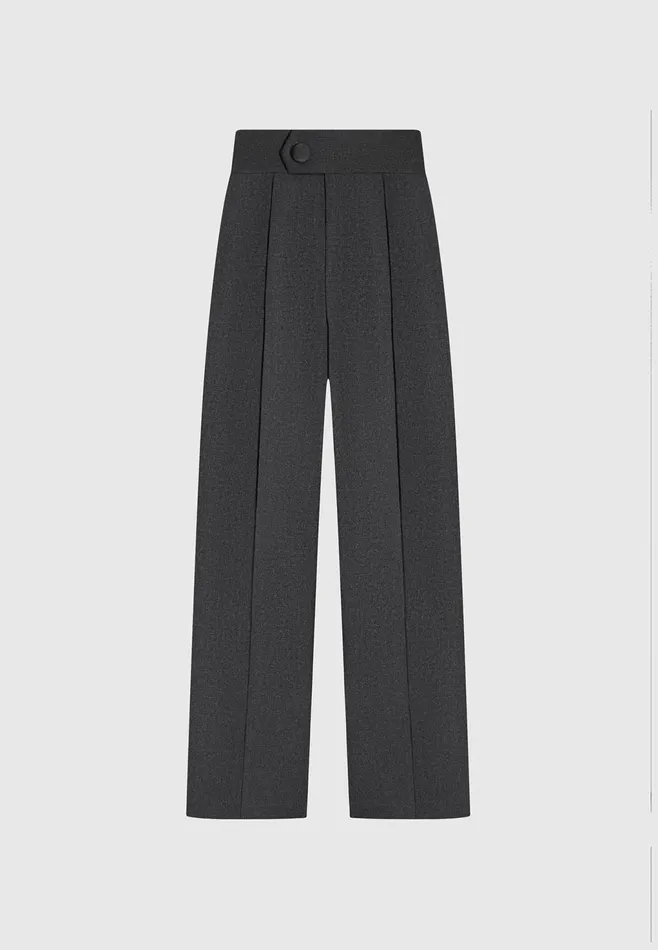 Women Manire De Voir High Waisted Tailored Trousers Dark Grey