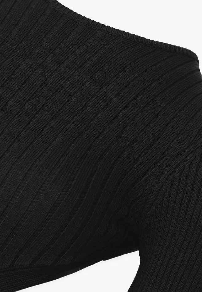 Women Manire De Voir Knitted Backless Jumpsuit Black
