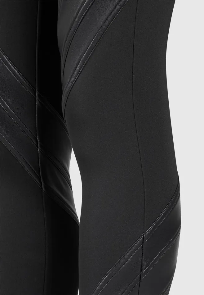 Women Manire De Voir Leather Contour Leggings Black
