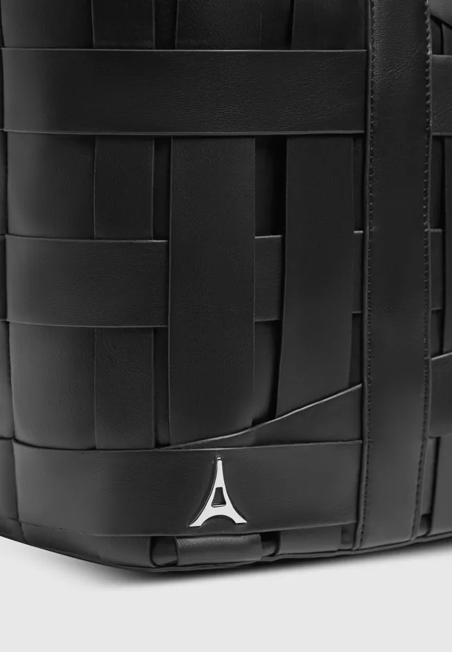 Women Manire De Voir Leather Woven Tote Bag Black