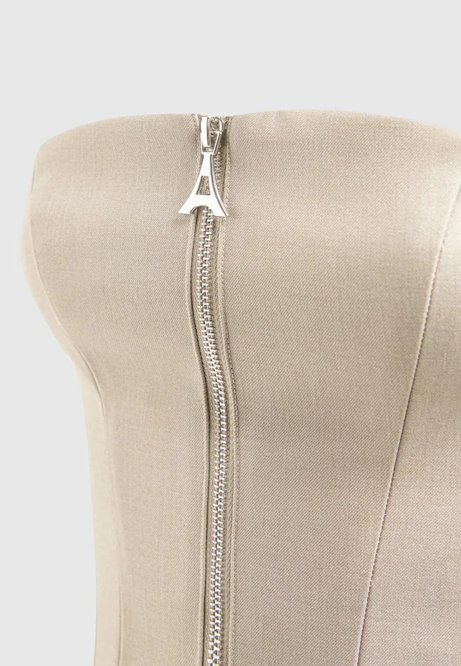 Women Manire De Voir Tailored Longline Bandeau Top Taupe