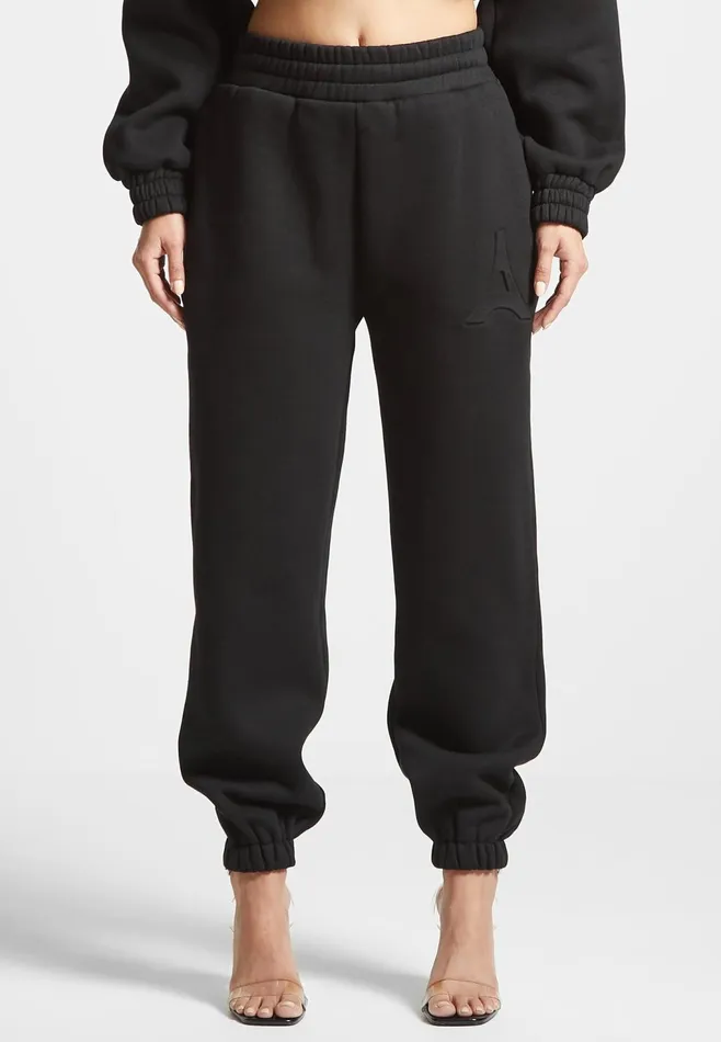 Women Manire De Voir ternelle Eiffel Embossed Joggers Black
