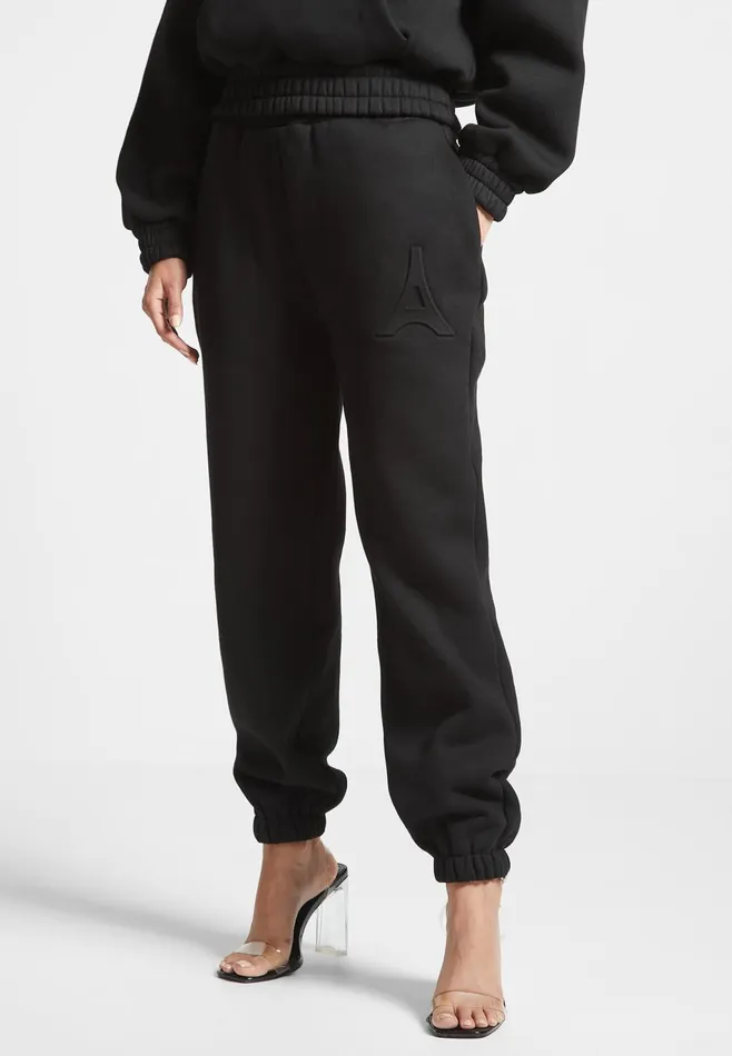 Women Manire De Voir ternelle Eiffel Embossed Joggers Black
