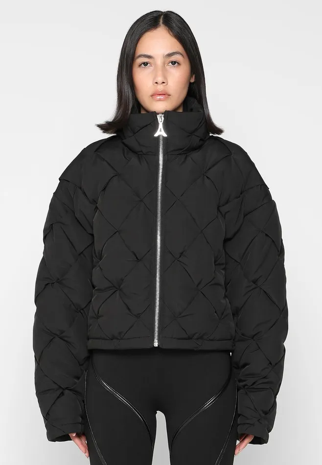 Women Manire De Voir Woven Interlock Puffer Jacket Black