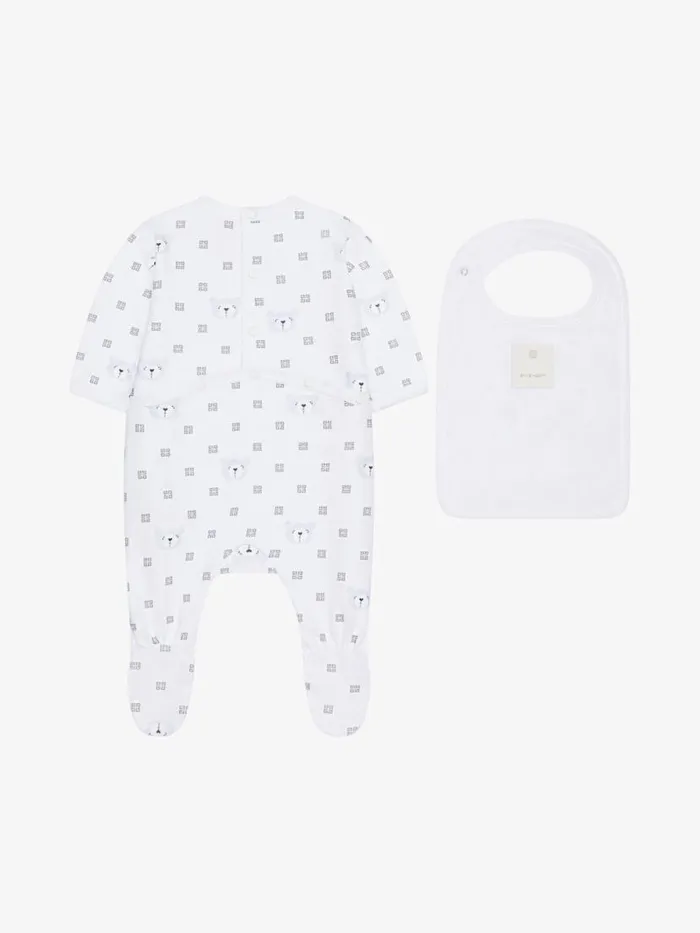 WomenMen Baby 1 Month To 3 Years Givenchy Pyjamas Bib And Case In 4G Cotton Gift Set White