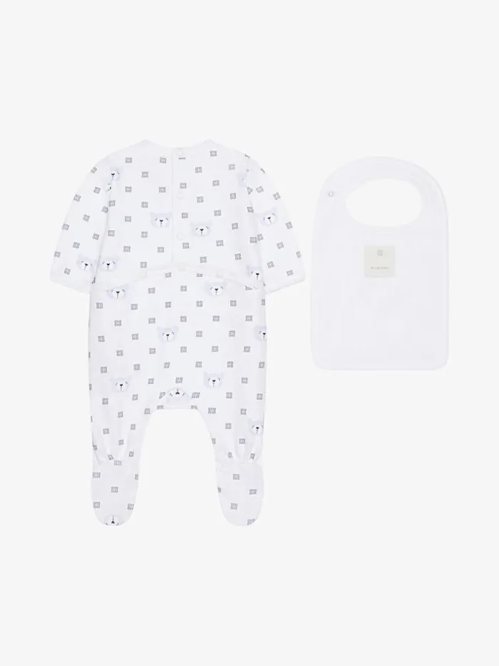 WomenMen Baby 1 Month To 3 Years Givenchy Pyjamas Bib And Case In 4G Cotton Gift Set White