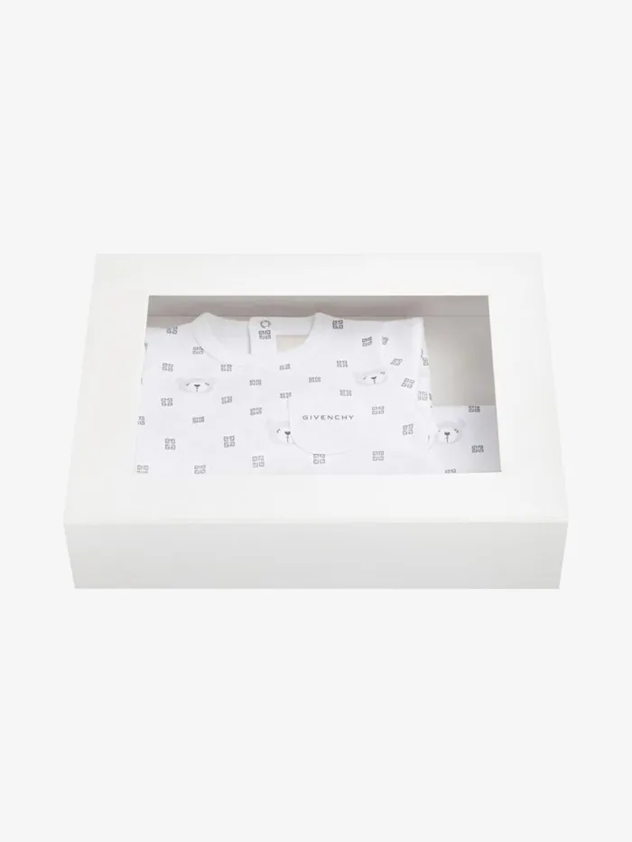 WomenMen Baby 1 Month To 3 Years Givenchy Pyjamas Bib And Case In 4G Cotton Gift Set White
