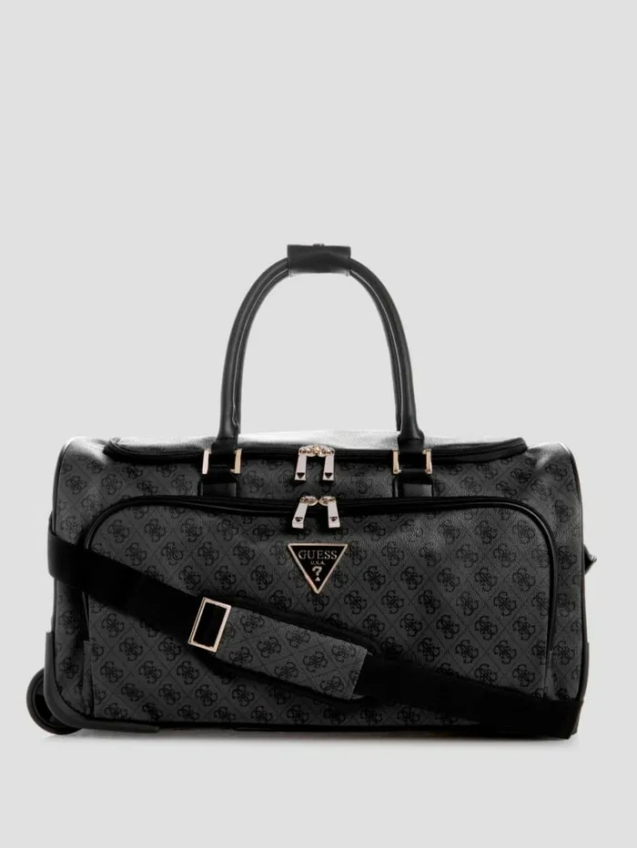 WomenMen Handbags GUESS Jesco Wheeled Duffel Bag Coal Multi