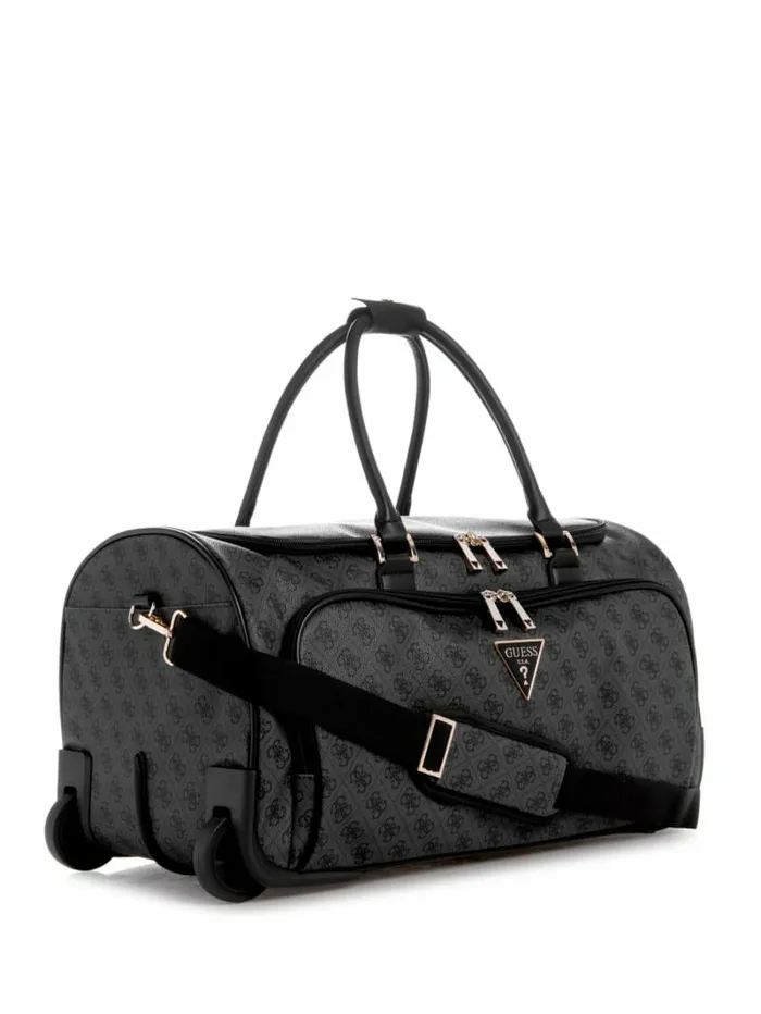 WomenMen Handbags GUESS Jesco Wheeled Duffel Bag Coal Multi