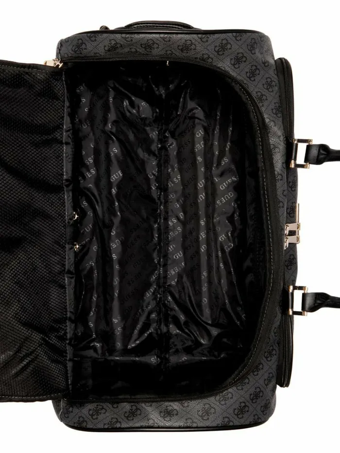 WomenMen Handbags GUESS Jesco Wheeled Duffel Bag Coal Multi