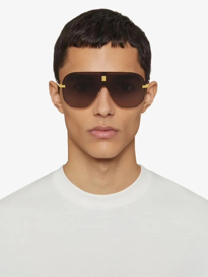 WomenMen Sunglasses Givenchy 4GEM Unisex Sunglasses In Metal Golden