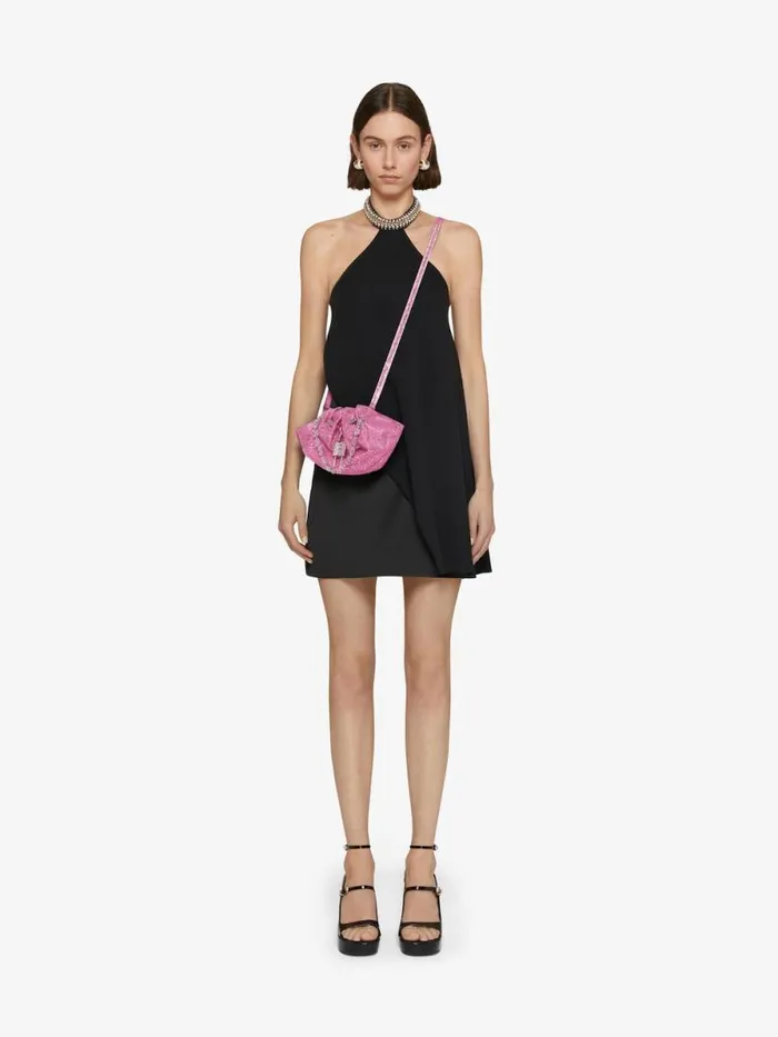 Women Micro Bags Givenchy Mini Kenny Bag In Satin With Strass Neon Pink Women Micro Bags Givenchy Mini Kenny Bag In Satin With Strass Neon Pink