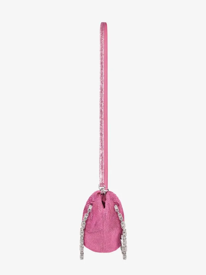 Women Micro Bags Givenchy Mini Kenny Bag In Satin With Strass Neon Pink Women Micro Bags Givenchy Mini Kenny Bag In Satin With Strass Neon Pink