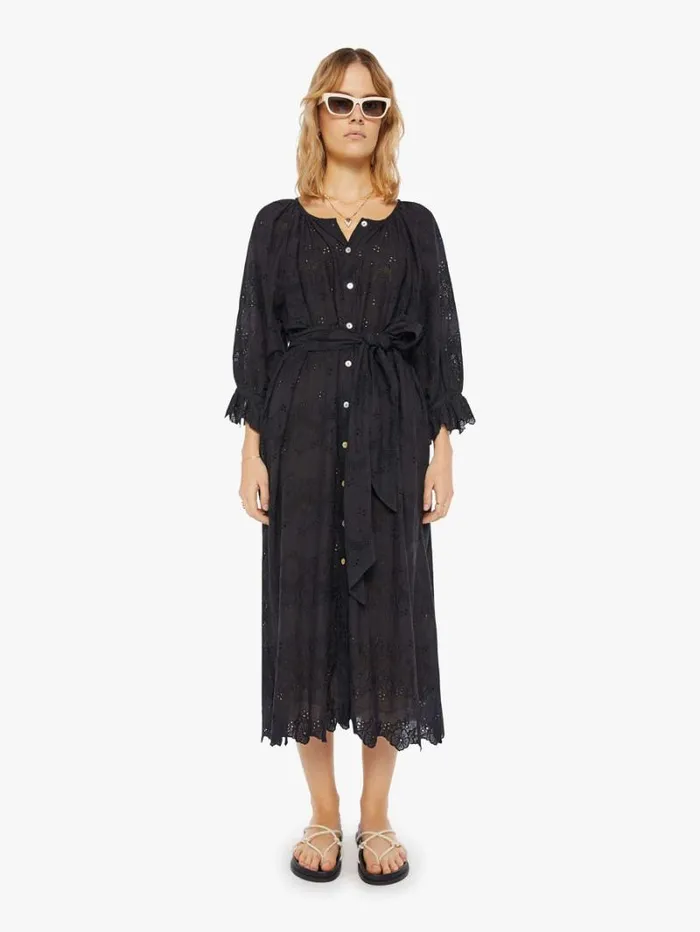 Women Mother Denim Alex Midi With Sash Geranium Midnight