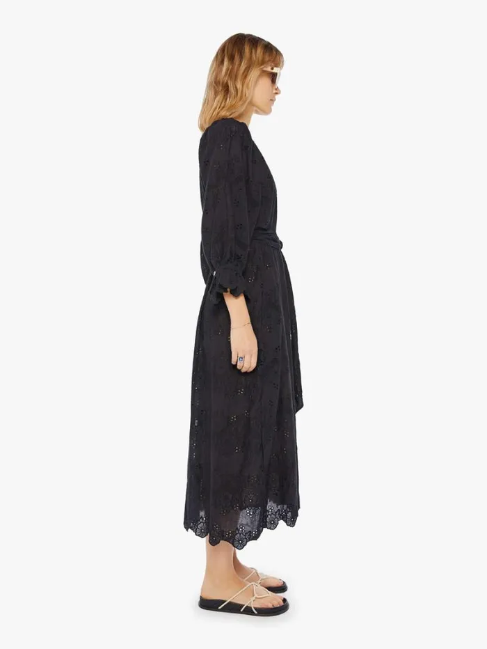Women Mother Denim Alex Midi With Sash Geranium Midnight