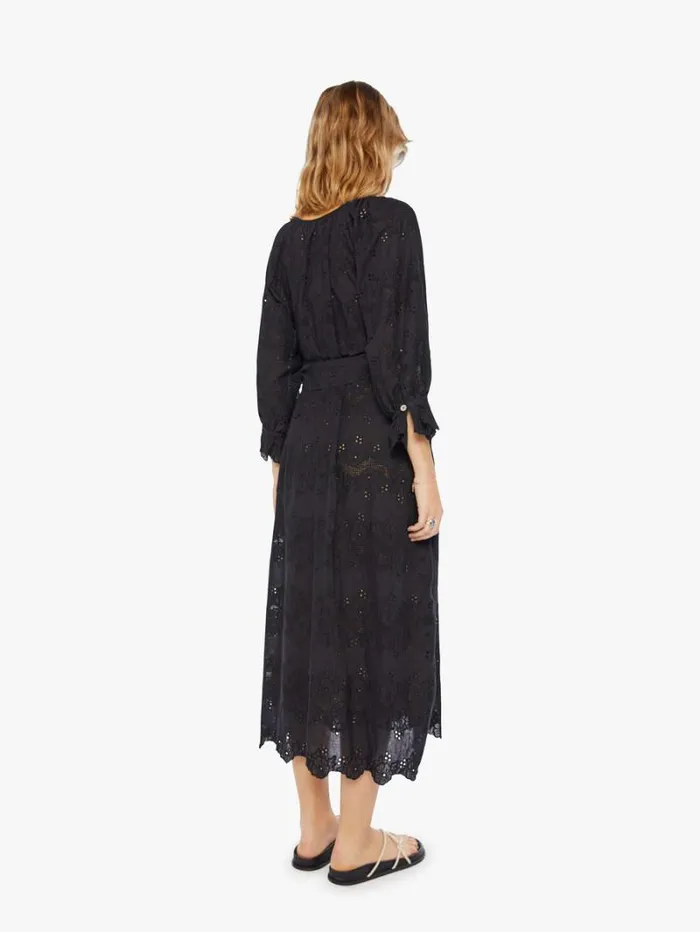 Women Mother Denim Alex Midi With Sash Geranium Midnight