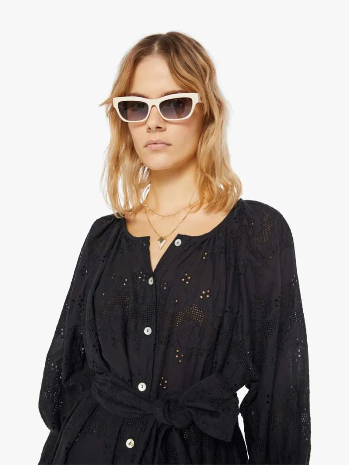 Women Mother Denim Alex Midi With Sash Geranium Midnight