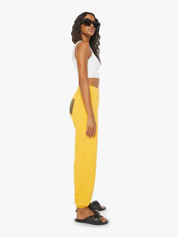 Women Mother Denim Benji Sweatpants Mustard