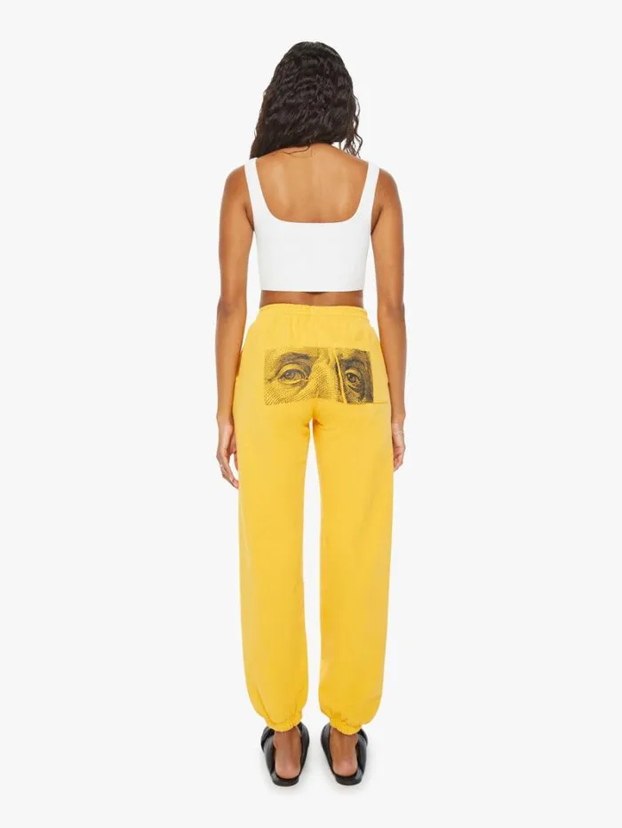 Women Mother Denim Benji Sweatpants Mustard