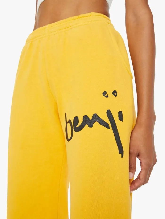 Women Mother Denim Benji Sweatpants Mustard