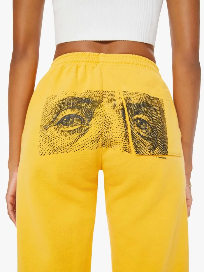 Women Mother Denim Benji Sweatpants Mustard