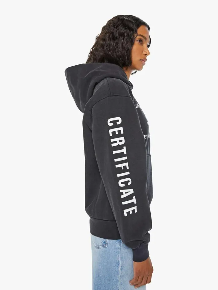 Women Mother Denim Biggie Pull Over Hoodie Black