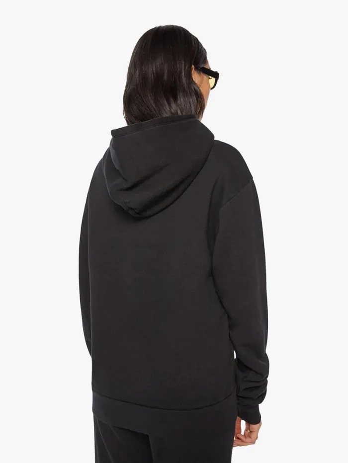 Women Mother Denim Heart Hoodie Black