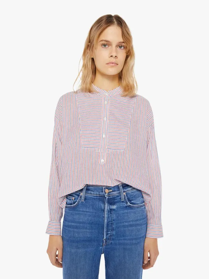 Women Mother Denim Jones Shirt Firework Stripe