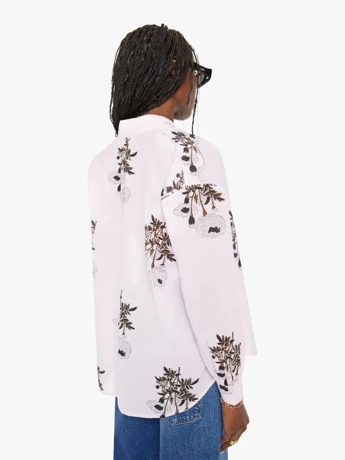 Women Mother Denim Kiki Bloom Shirt Pink Anemone