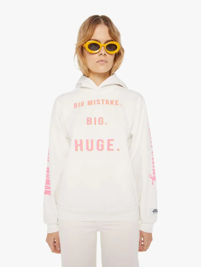 Women Mother Denim Pretty Pullover Hoodie White