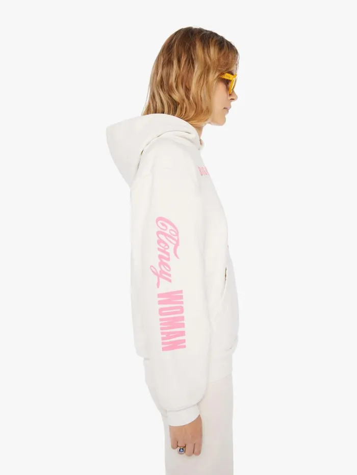 Women Mother Denim Pretty Pullover Hoodie White
