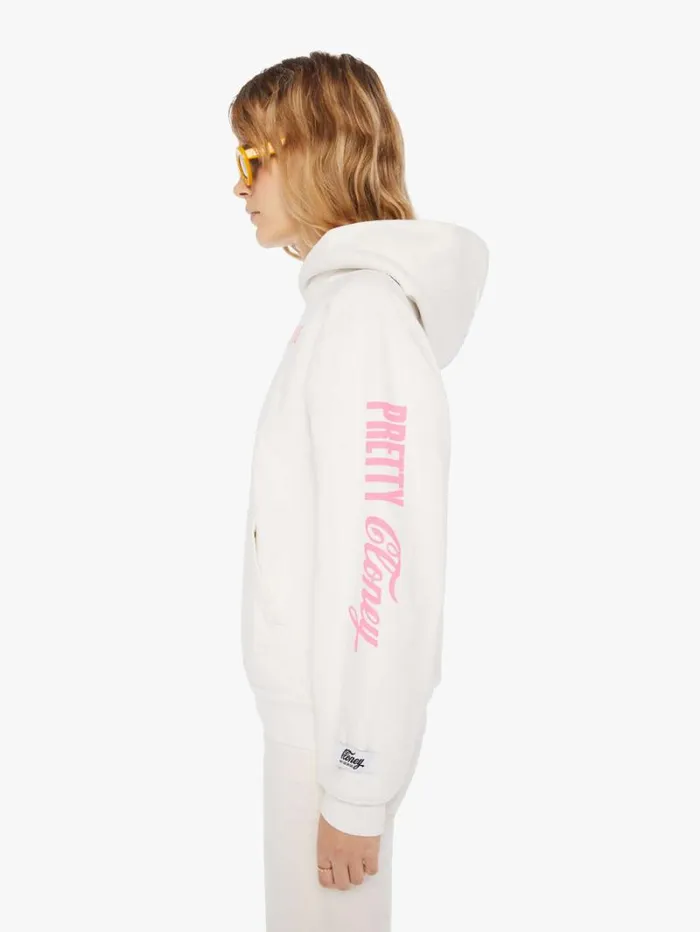 Women Mother Denim Pretty Pullover Hoodie White