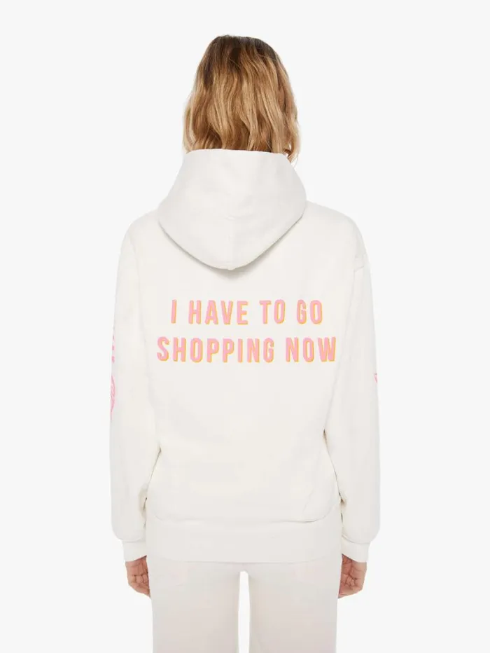 Women Mother Denim Pretty Pullover Hoodie White